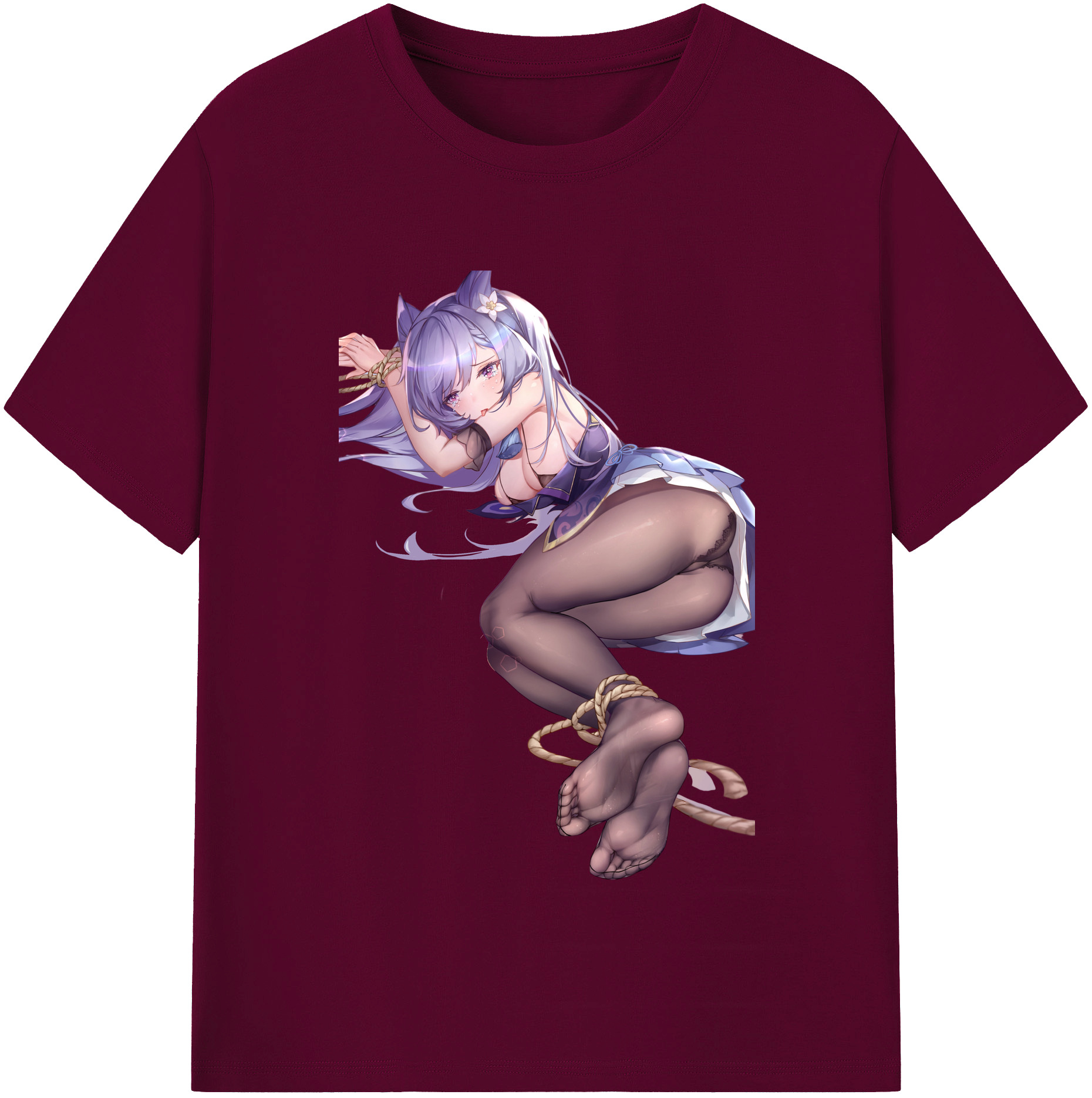 げんし神 刻晴 こくせい genshin Kokusei レディースカジュアルプリントTシャツ（綿100％）